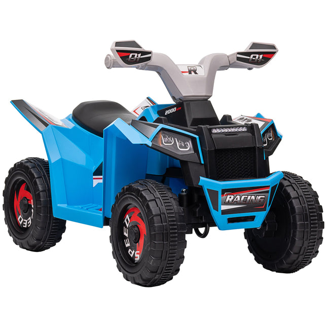 EASYCOMFORT Quad per Bambini 18-36 Mesi in PP e Metallo, Velocità max 2.5  km/h, 70x41.5x48.5 cm, Blu Grigio e Nero