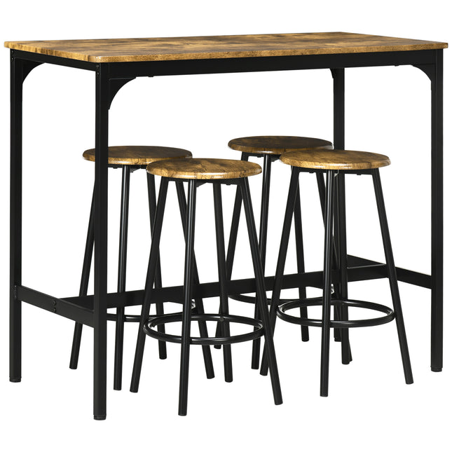 Cruzville set tavolo alto da bar nero 4 sgabelli tolix con schienale