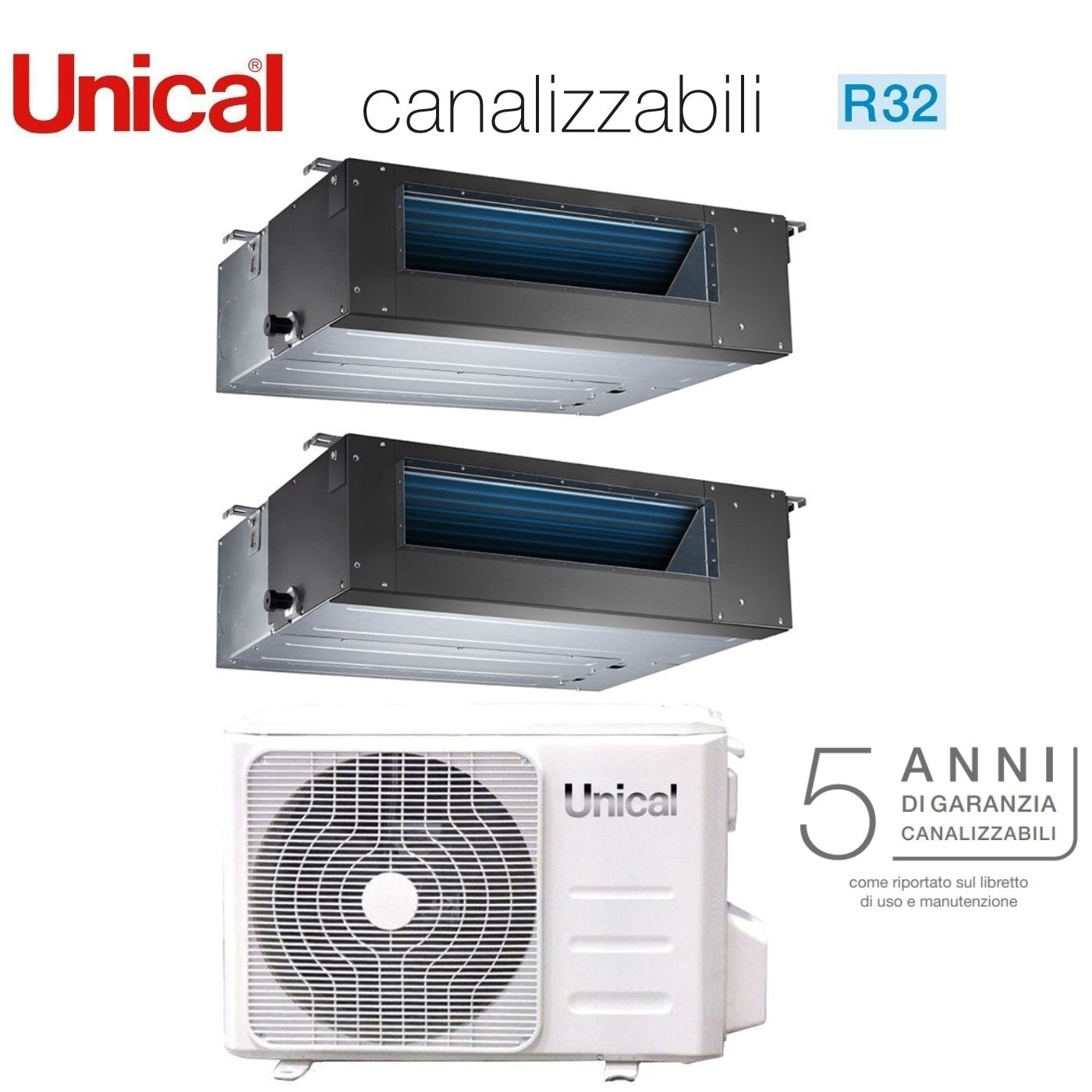 Immagine 1 Unical Climatizzatore Condizionatore Unical Dual Split Inverter Canalizzabile 1218 5395