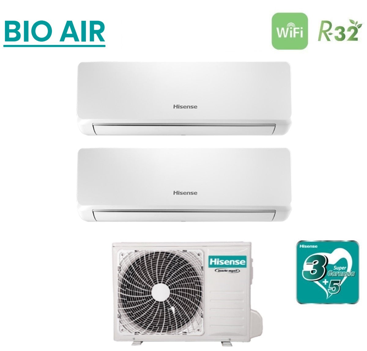 Immagine 2 Hisense Climatizzatore Condizionatore Hisense Dual Split Inverter Serie Bio Air 912 9345