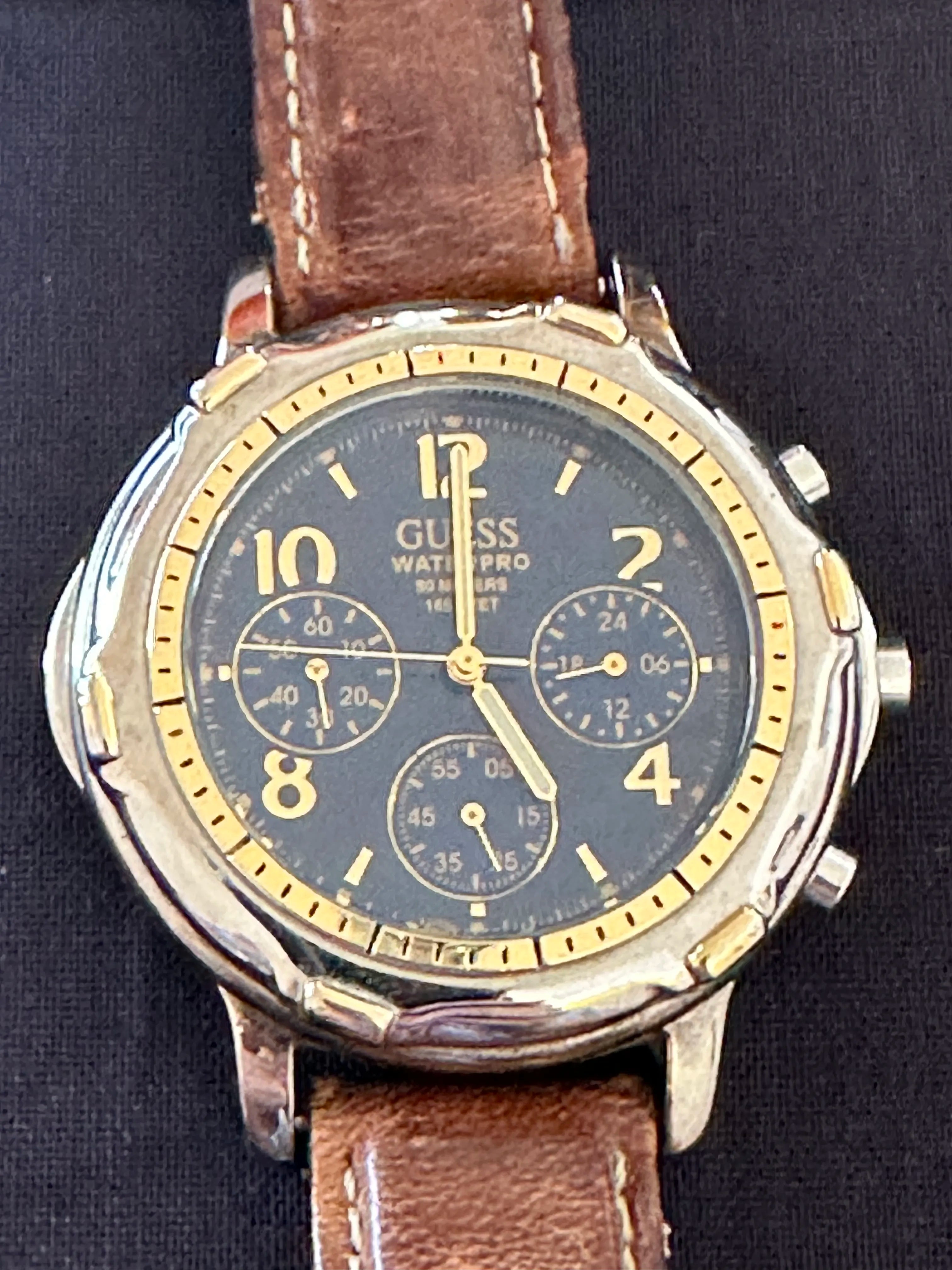 Guess Waterpro Chronograph Watch W/R 50 Meters/165 Feet