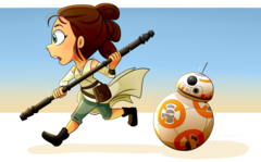 Star Wars's Rey and BB-8 Go Anime!