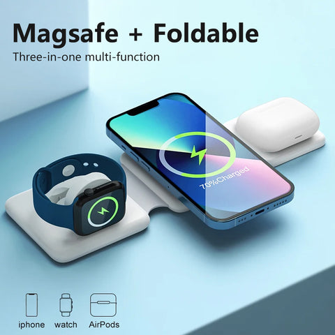 The FoldMag 3rd Gen - Magnetic Triple-in-One Wireless Charger