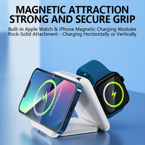 The FoldMag 3rd Gen - Magnetic Triple-in-One Wireless Charger