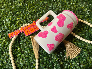 50oz Rhinestoned Cow Tumbler Waffle - PNWYodastickershop