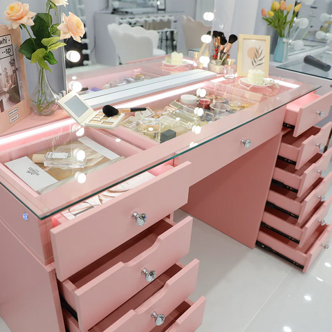 VANITII Dresser with Hollywood Mirror Recreate Your Youthful Beauty