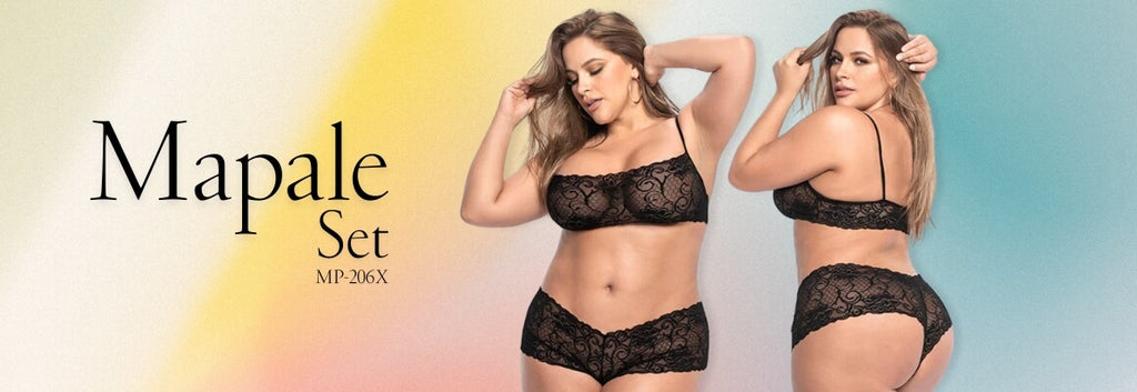 Fascinating Black Lace Underwear Set by Mapale and set your bed on fire