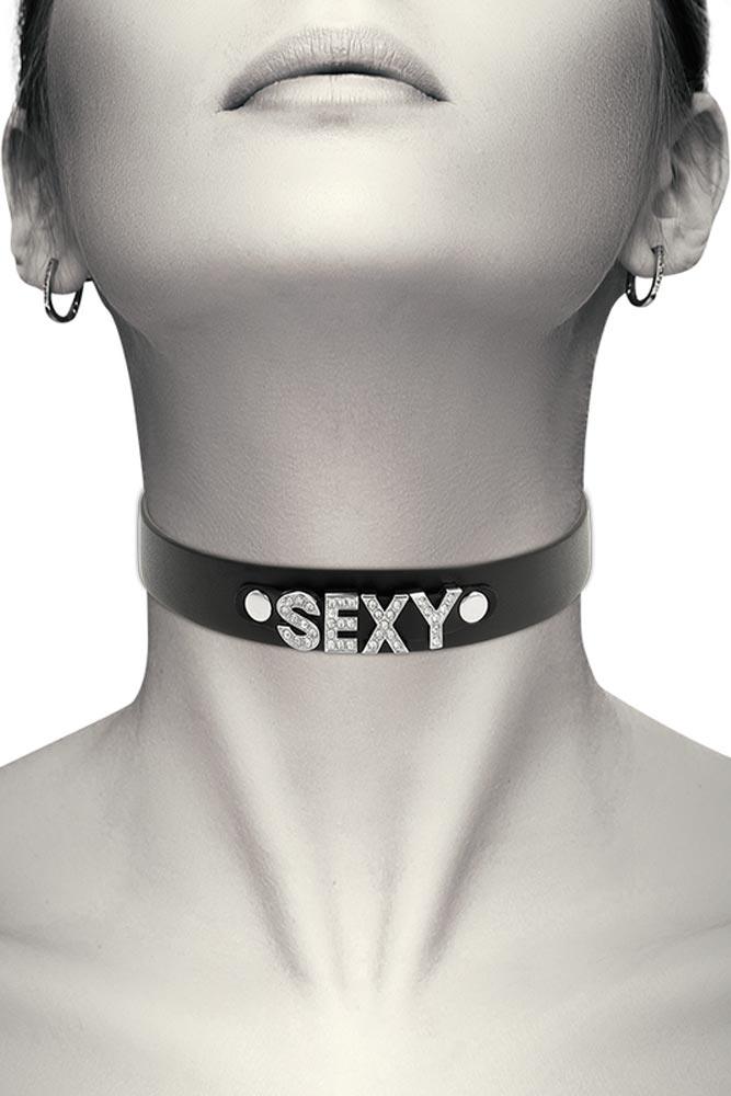 Κολιέ Vegan Leather Choker Μαύρο Sexy D-229291