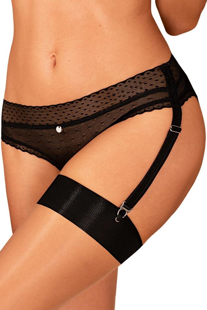 Εσώρουχο Ζαρτιέρα - Obsessive Lanelia Garter Panties Μαύρο OB9254