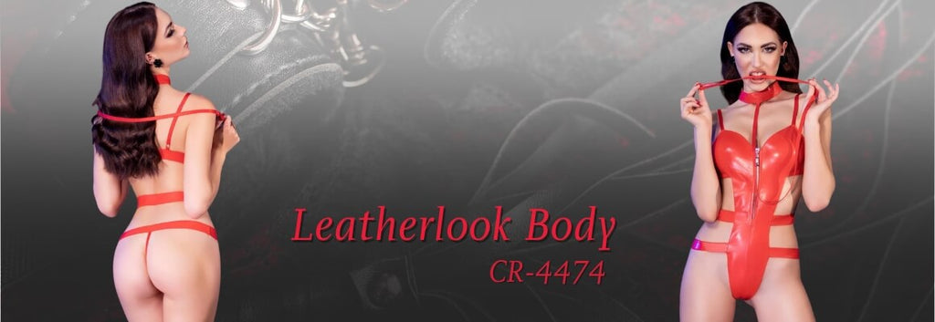 Κόκκινο κορμάκι Leatherlook Body της Chilirose