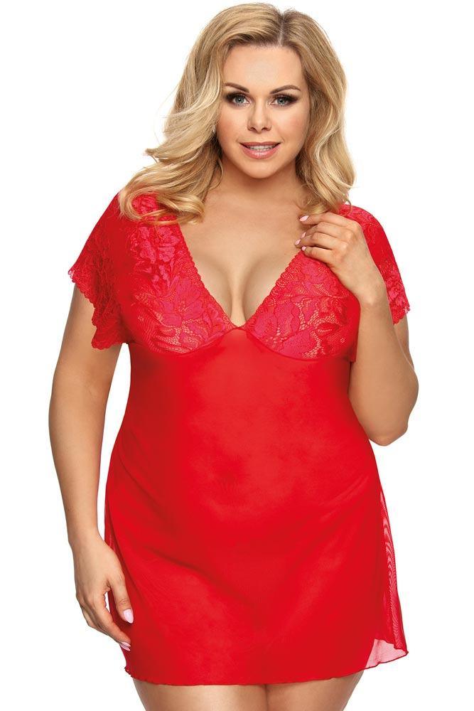 PLUS SIZE Babydoll - AS Sydney chemise κόκκινο AS10041