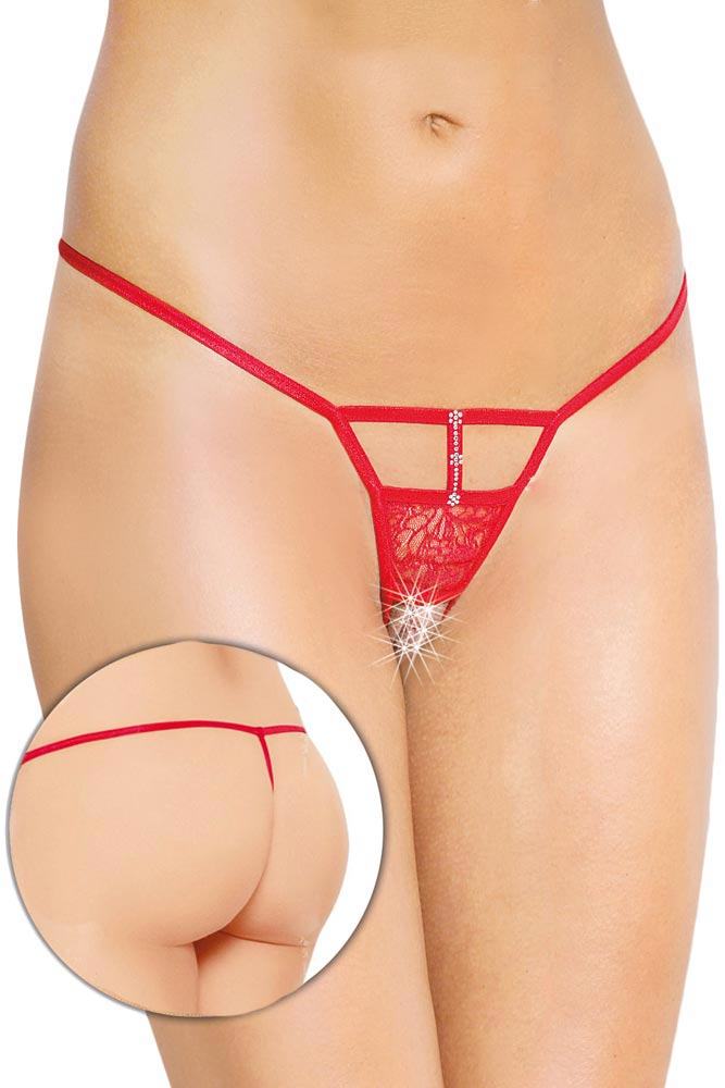 Γυναικείο εσώρουχο - Red Diamond Thong SFL2461-Red