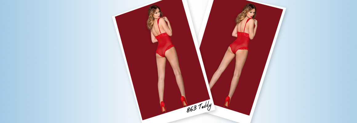 Γυναικείο κορμάκι Obsessive 863 Teddy - Valentine just got hotter