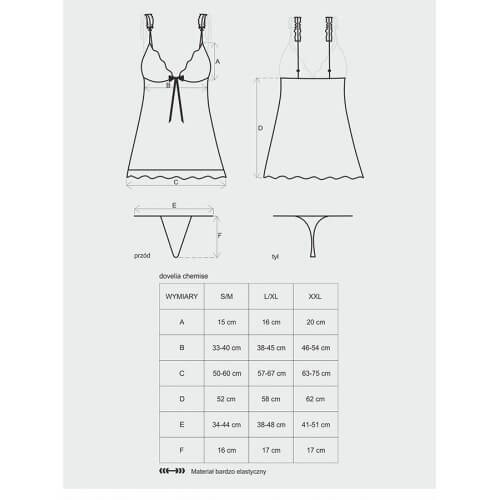 dovelia size chart