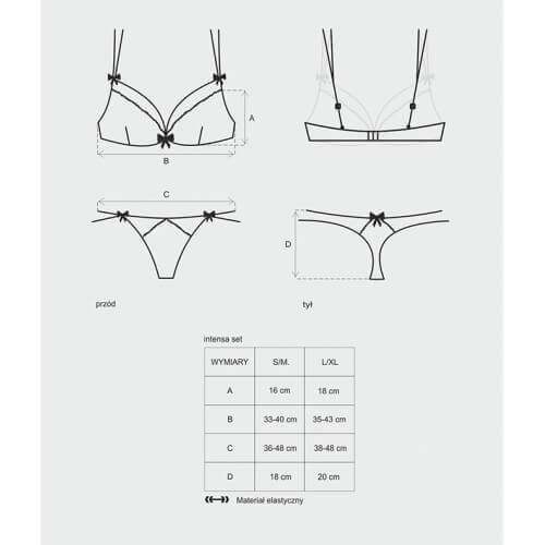 set intensa size chart