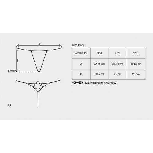 luiza white size chart