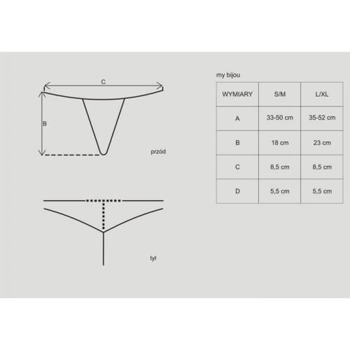 my bijou black size chart