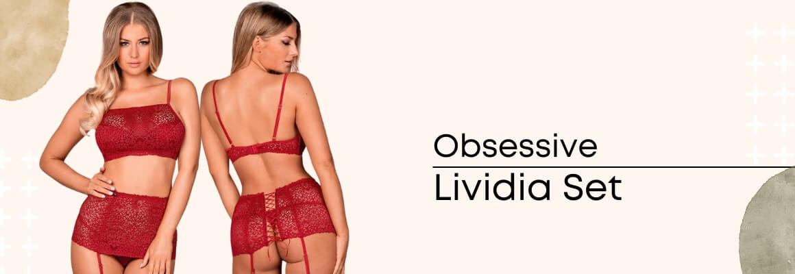 Γυναικείο Σετ Εσωρούχων Obsessive Lividia: Βάλε φωτιά στις αναστολές σου