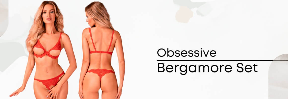 Happy Valentines Day sexier than ever with the red Obsessive Bergamore Underwear Set