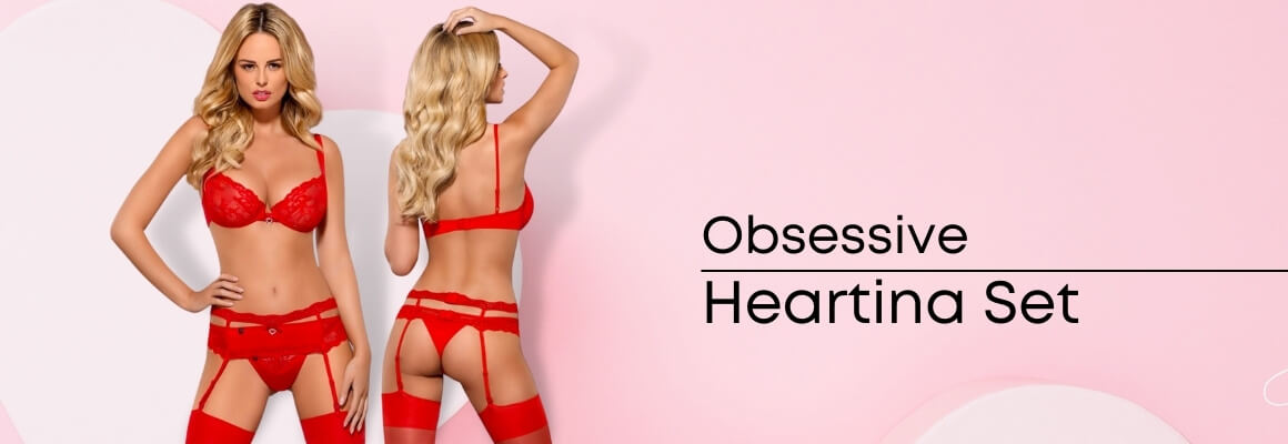 Obsessive Heartina sexy lingerie set - a set that will make you go beyond the limits