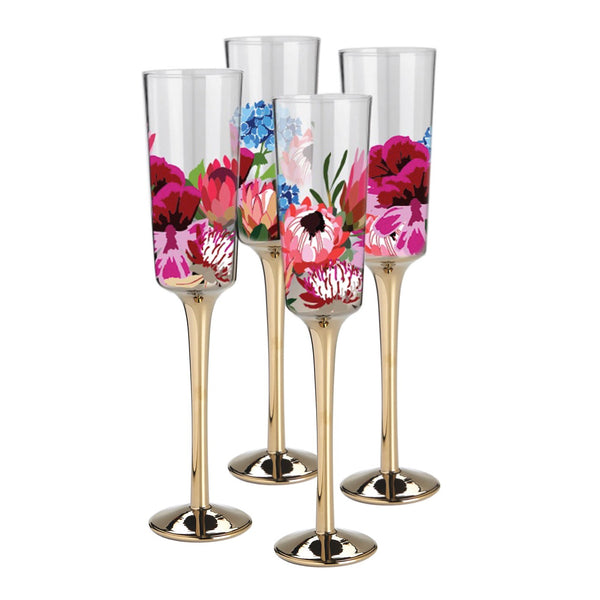 Gems Champagne Flutes: Garnet (Set of 4) - SFMOMA Museum Store