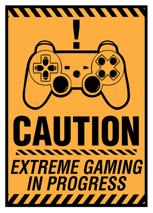 Poster Gamer At Work Gaming Caution Gameration