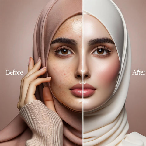 Skincare before after