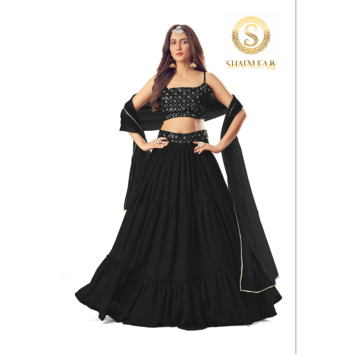 Buy Lehngas - Black All Sequence Embroidered Designer Lehenga Choli