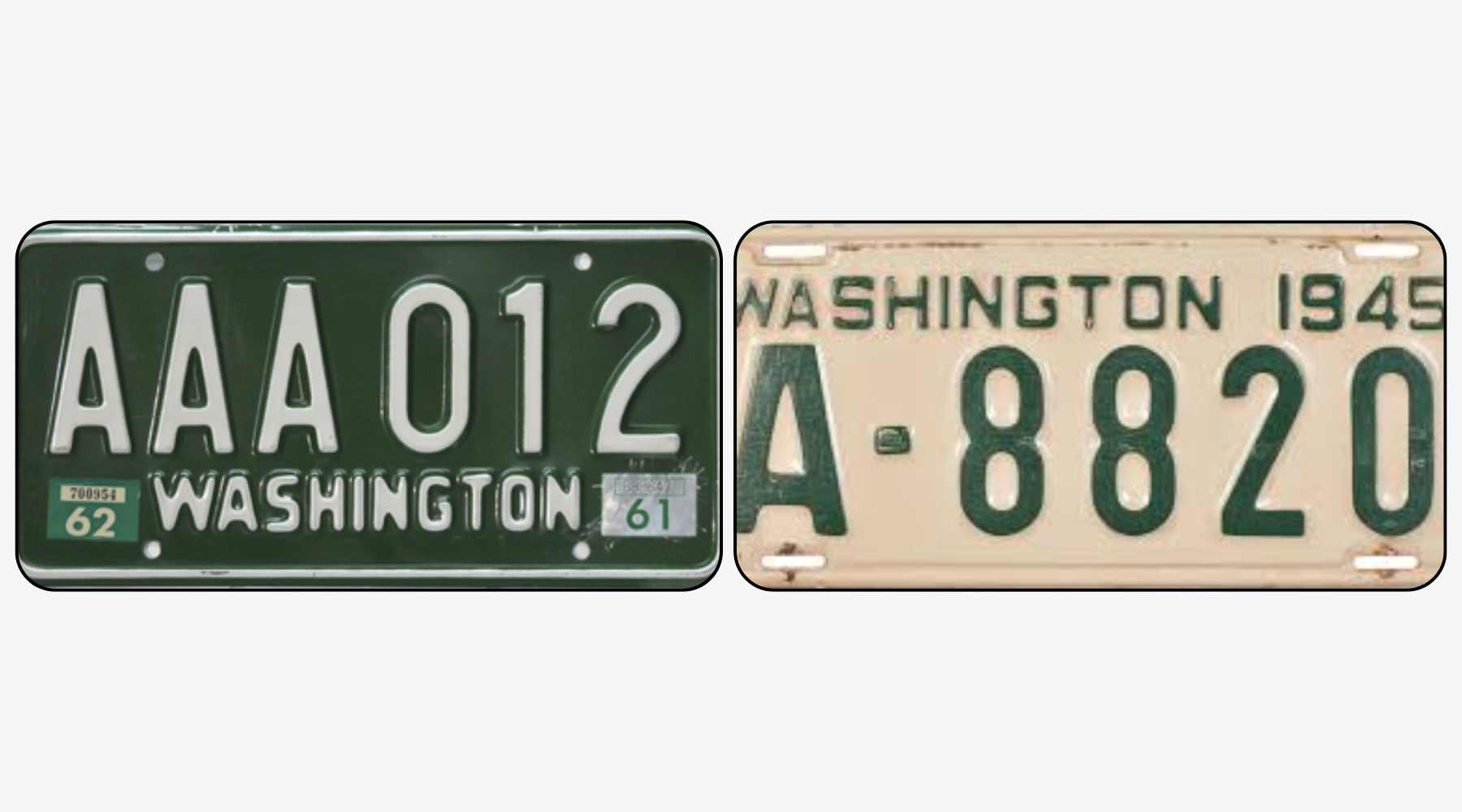 Antique and Specialty Vehicle Plates in Washington