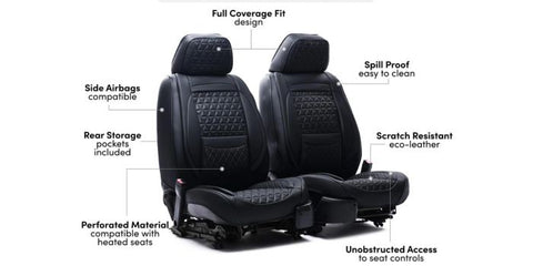 Premium Quality Eco-leather Black Seat Covers