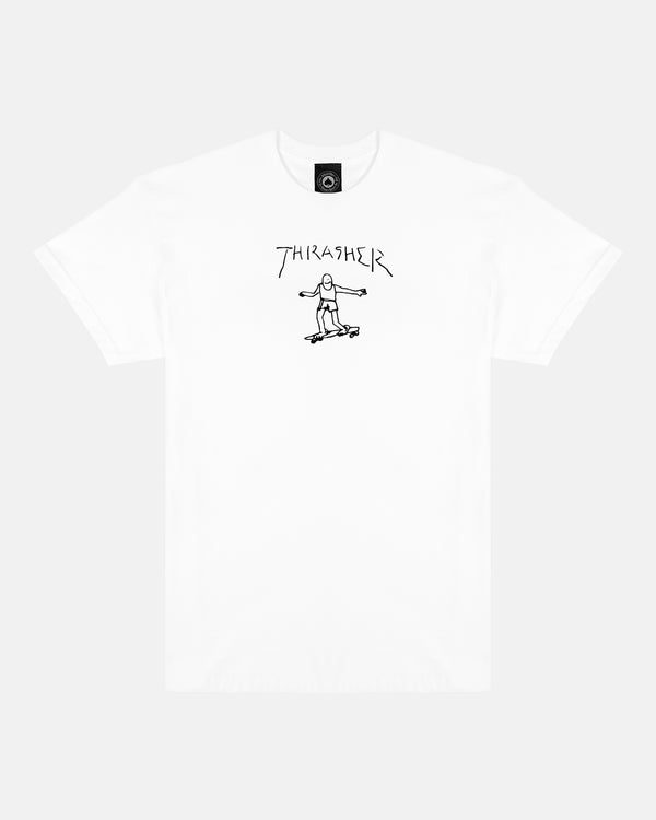 Thrasher Magazine T Shirt Hawaiian Tiki Luau Beige /Tan Adult Large 100%  Cotton