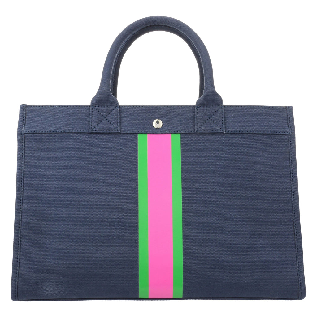 Milly Kate Tennis Bag in Pink & Green Stripe - Georgia Kate