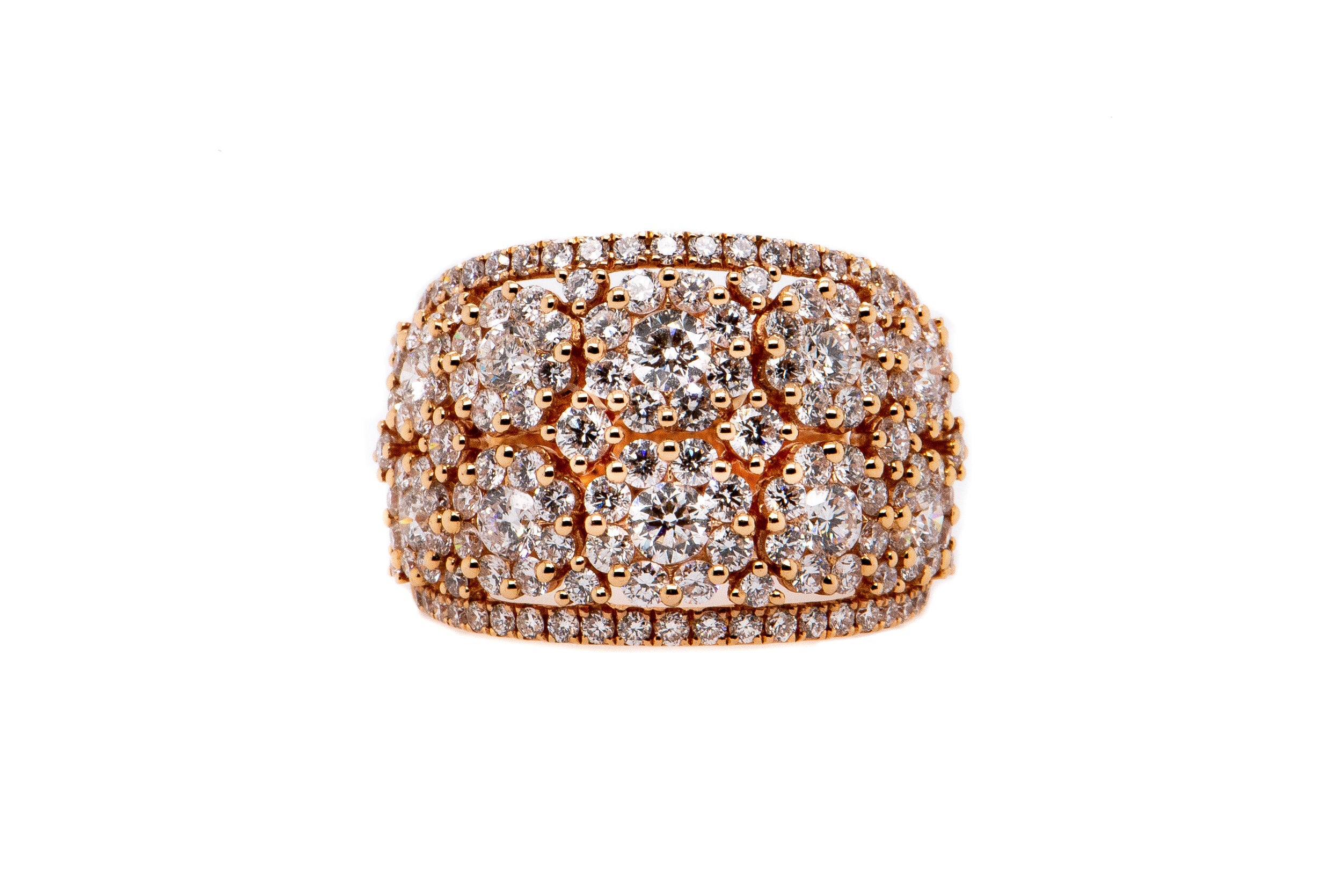 14k Rose Gold Double Row Cable Diamond Ring – Hannoush Jewelers