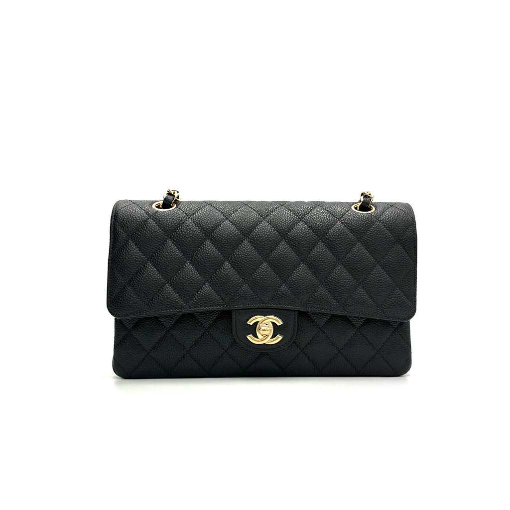 Chanel Medium 22 Bag SO Black Calfskin Aged Black Hardware