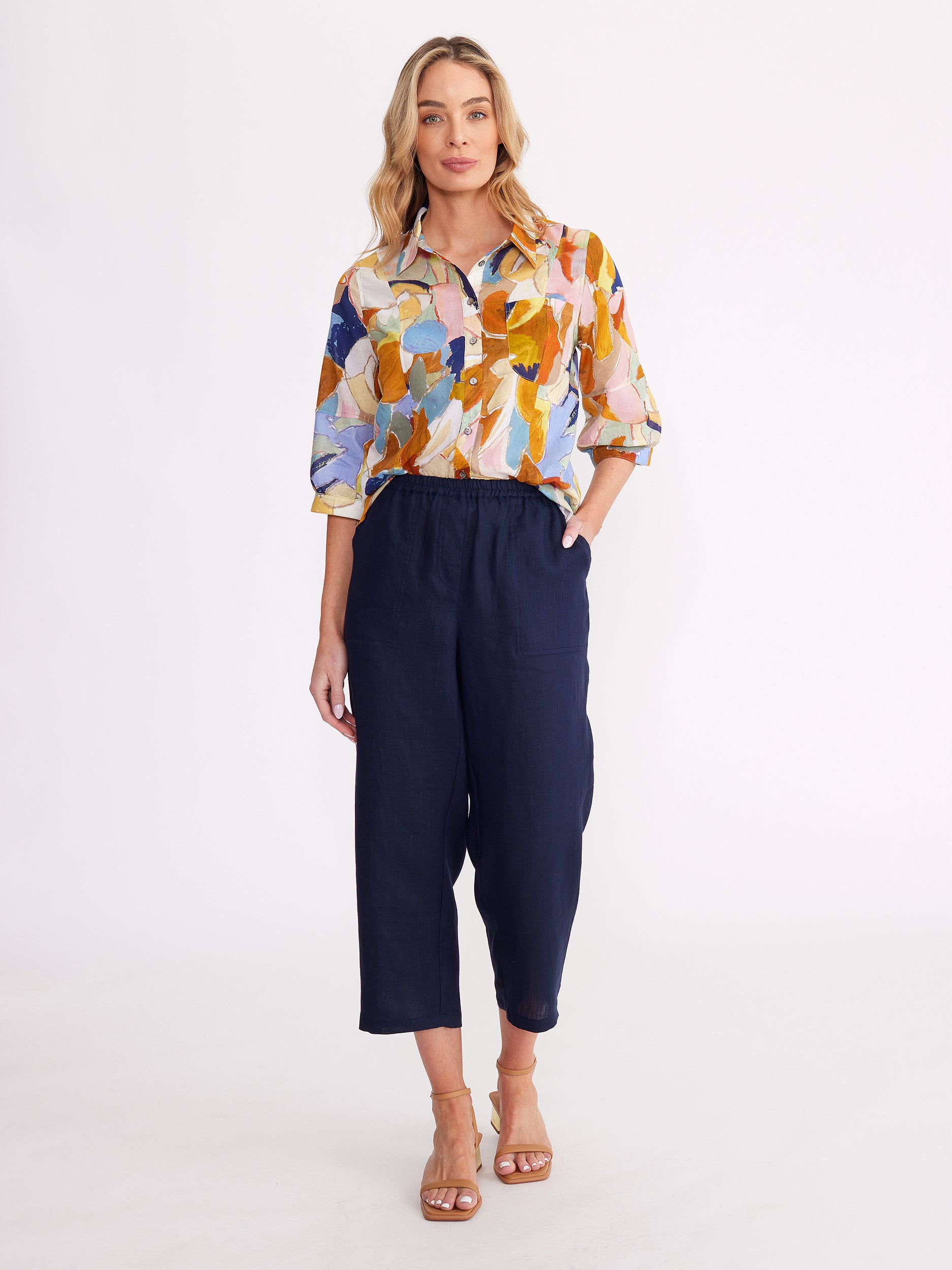 Washer Linen Cropped Pant – Yarra Trail & Marco Polo