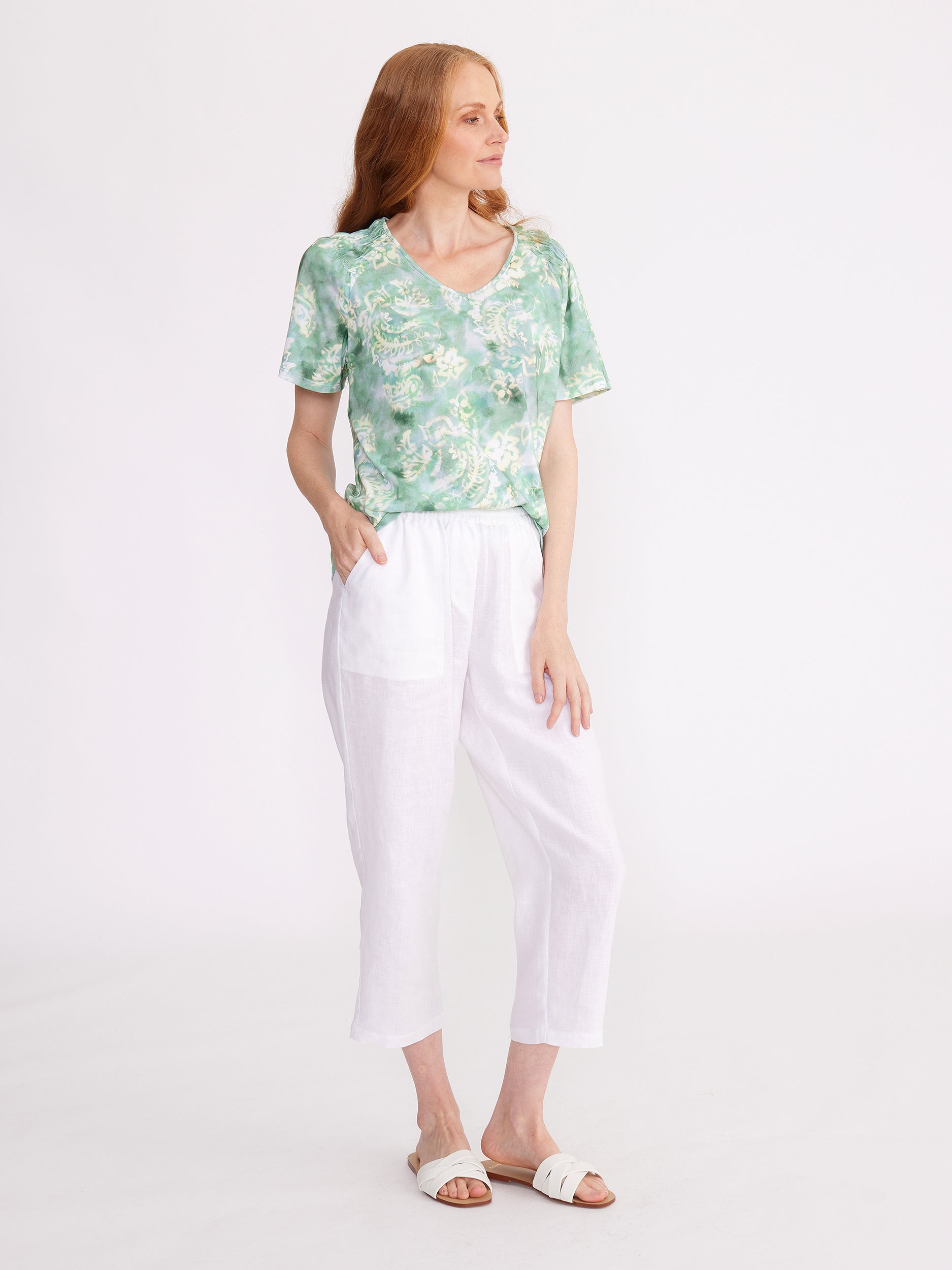 Washer Linen Cropped Pant – Yarra Trail & Marco Polo