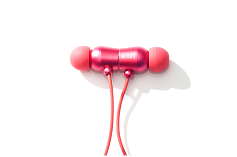 Boom Earwear BEOne In Ear Noise Cancelling Headphones With Mic - Red