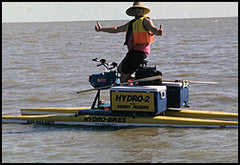 Ken on the Mississippi with his Hydrobike