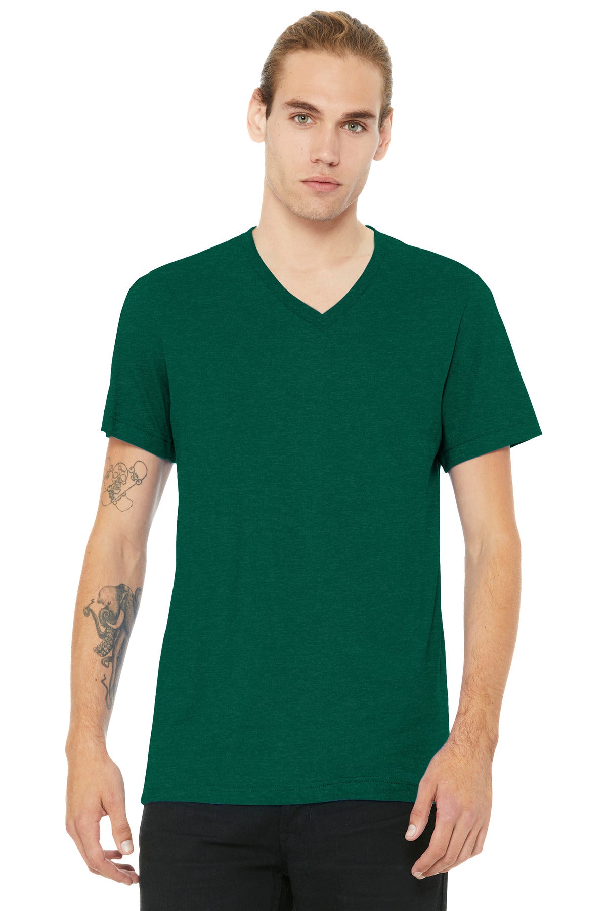 BELLA+CANVAS Unisex Heather CVC V-Neck Tee