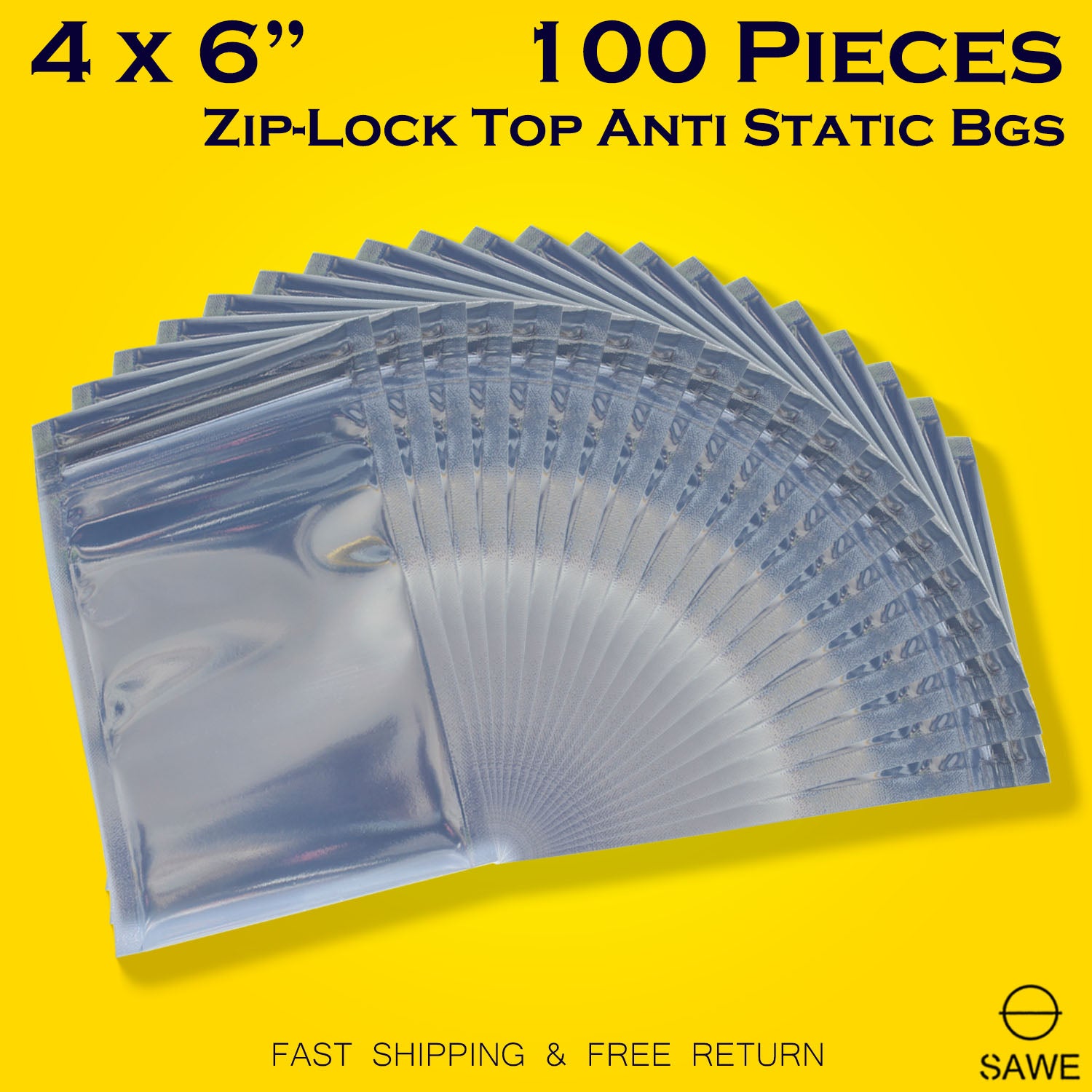 Anti Static Shielding ESD Bags 4 x 6" Inch Zip Lock Resealable for Varieties of Electronic Device 10 x 15cm