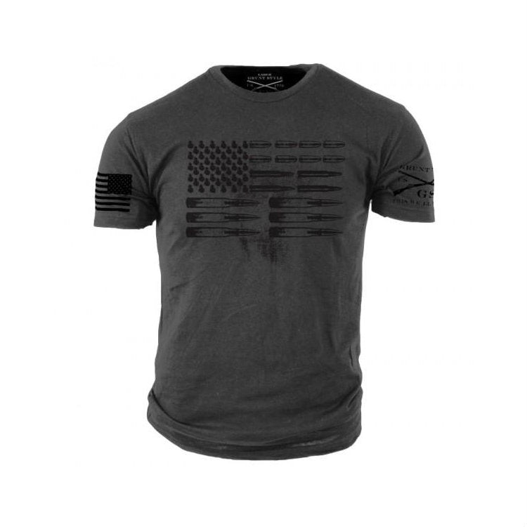 Grunt Style Ammo Flag T-Shirt Grey - Army Navy Gear