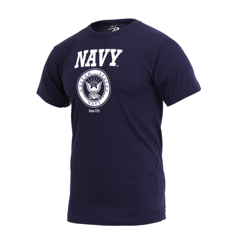 Navy T-Shirt With Flag On Arm - Army Navy Gear