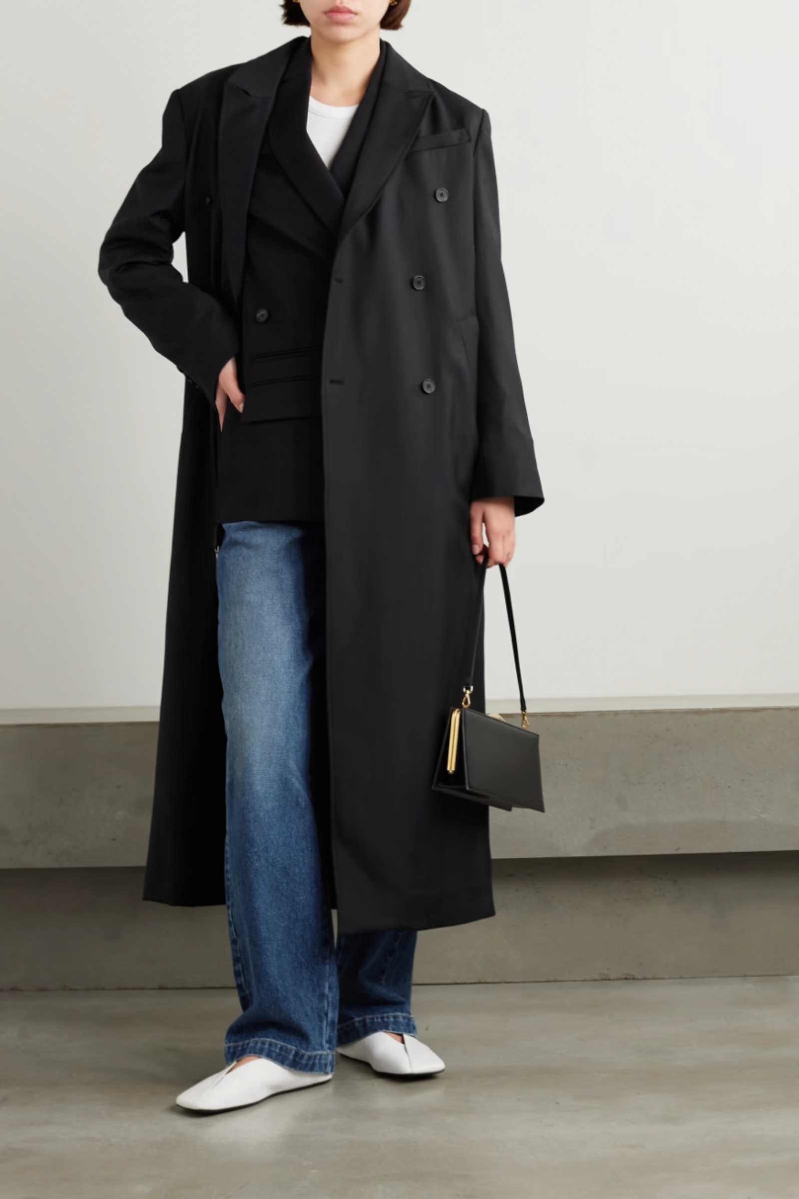 THE FRANKIE SHOP Gaia oversized double-breasted wool-blend felt coat