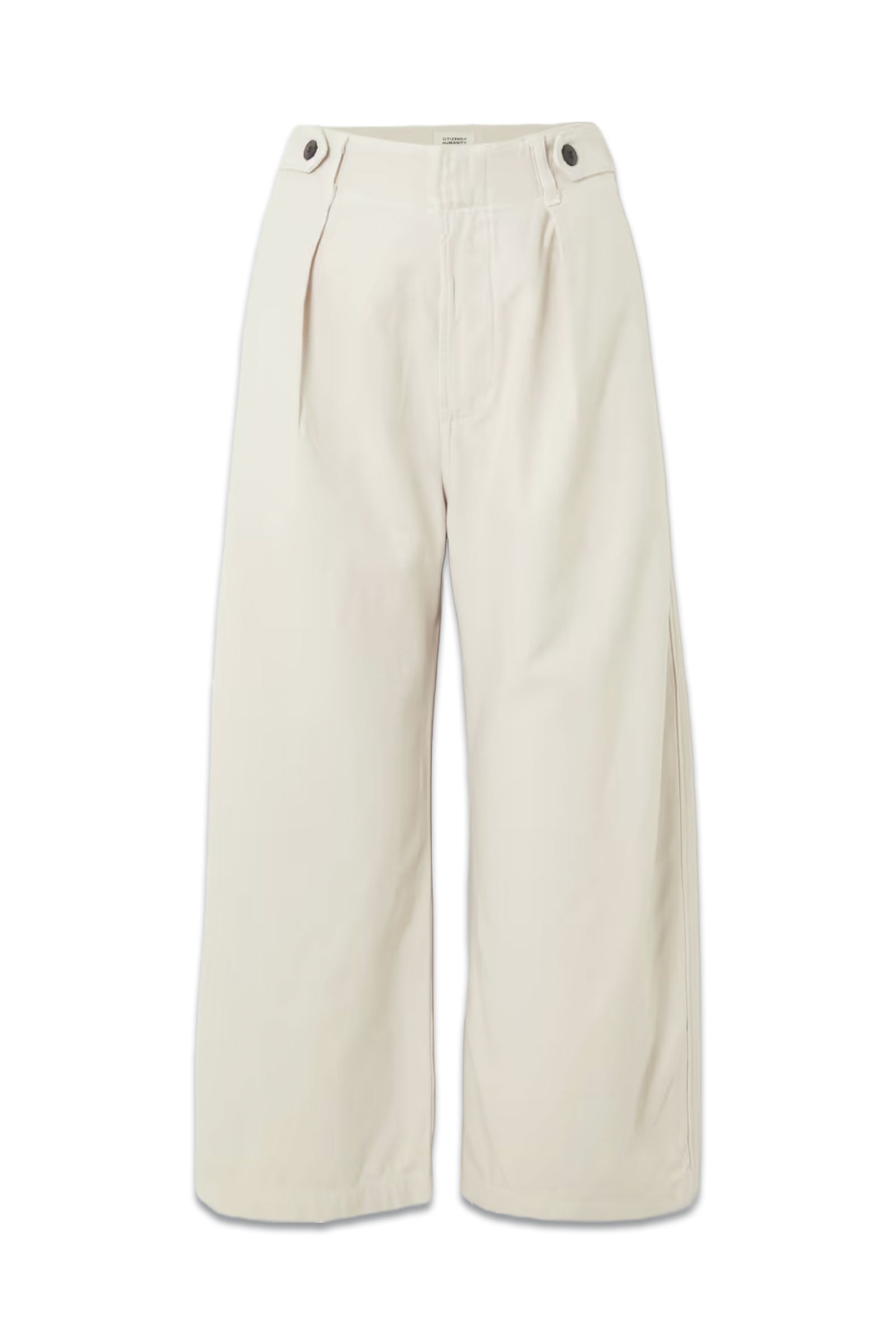 Citizens of Humanity Payton Cropped Pleated Cotton-twill Boyfriend