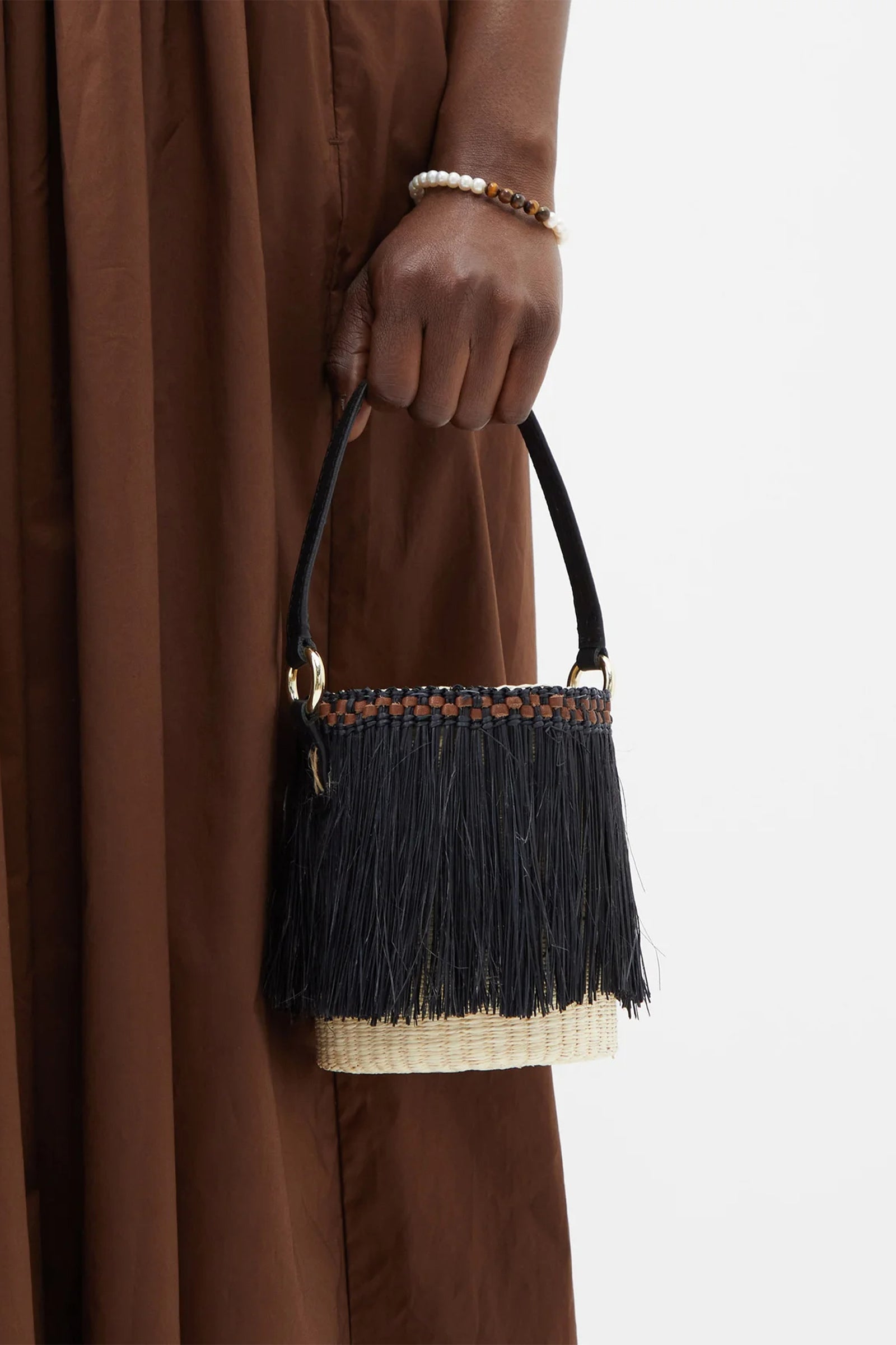 Frayed Mini Straw Bucket Bag | Wardrobe Icons