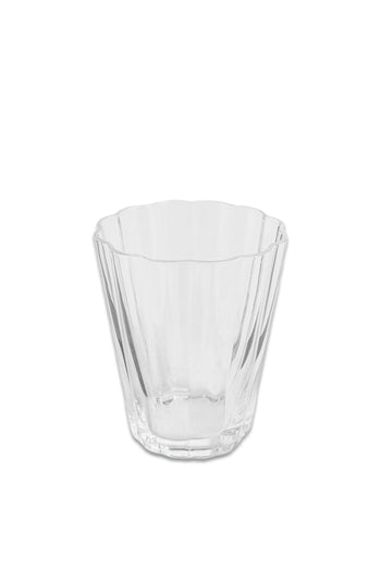 Scalloped Clear Tumbler Glass Cup