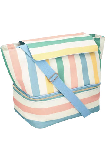 John Lewis Striped Tote Picnic Cooler Bag, 15L, Multi