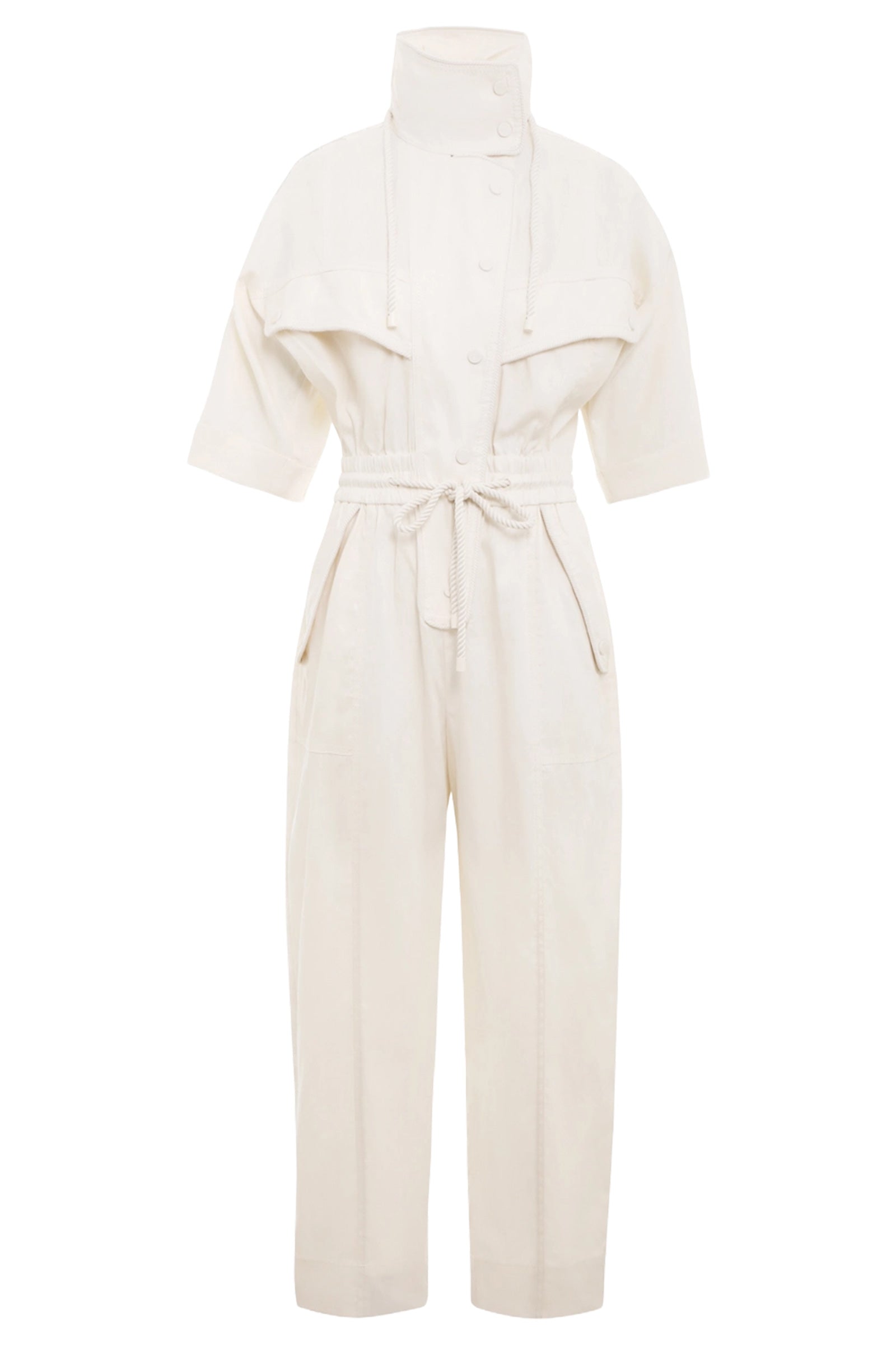 Zimmermann High Tide Linen Utility Jumpsuit