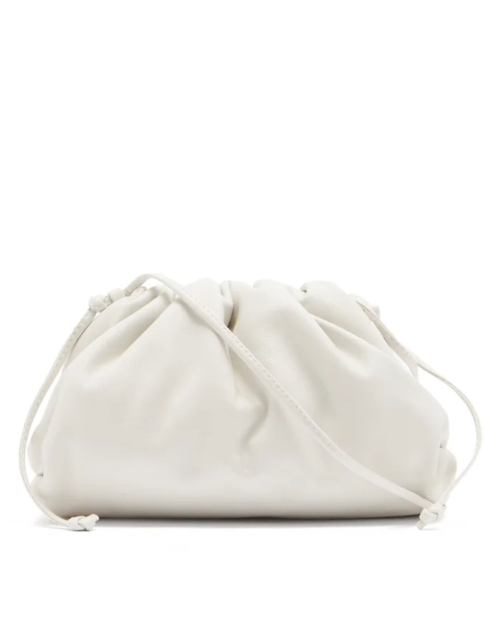 The Pouch small gathered intrecciato leather clutch