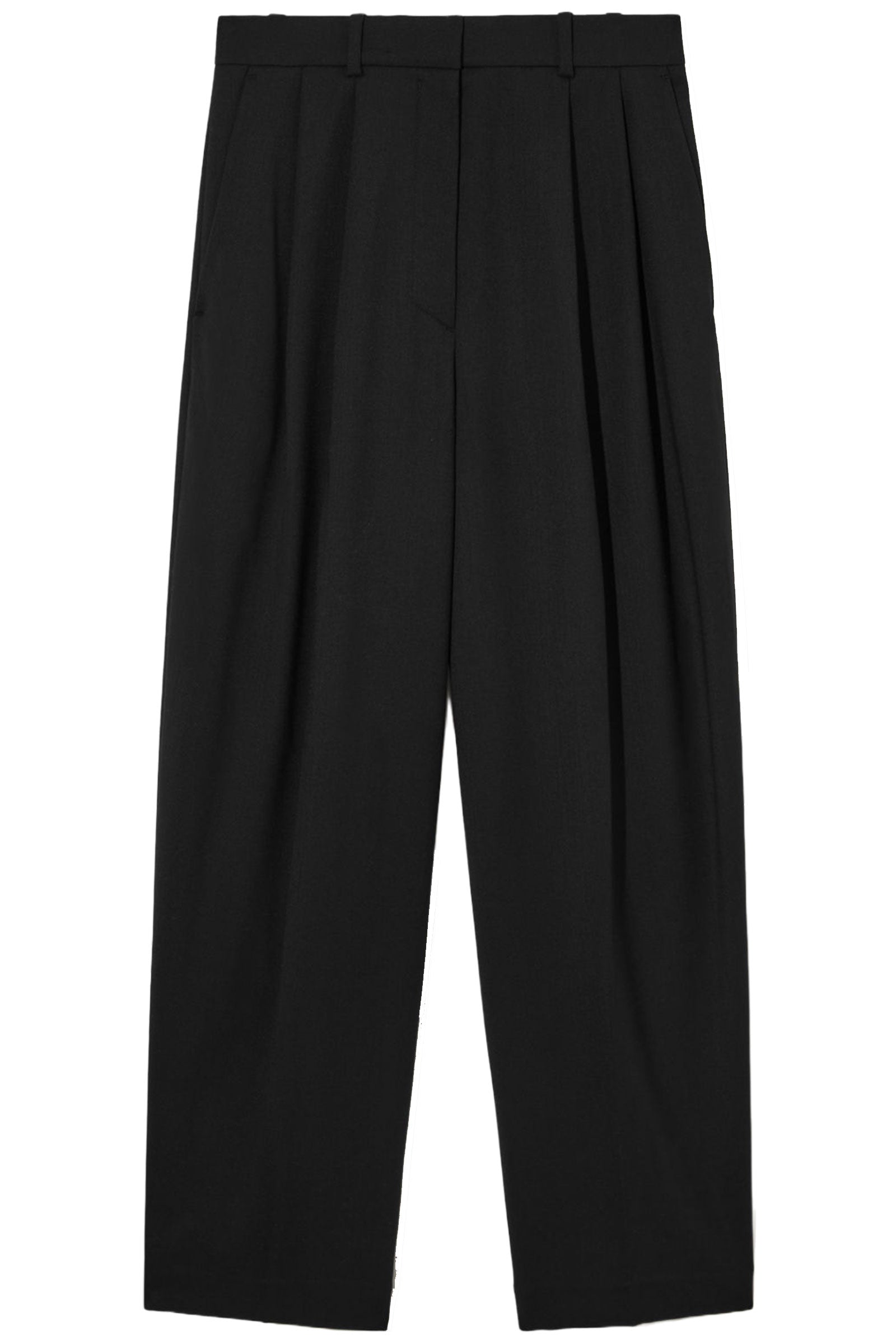 Buy COS Pleated Wide-Leg Chambray Trousers 2024 Online | ZALORA Singapore